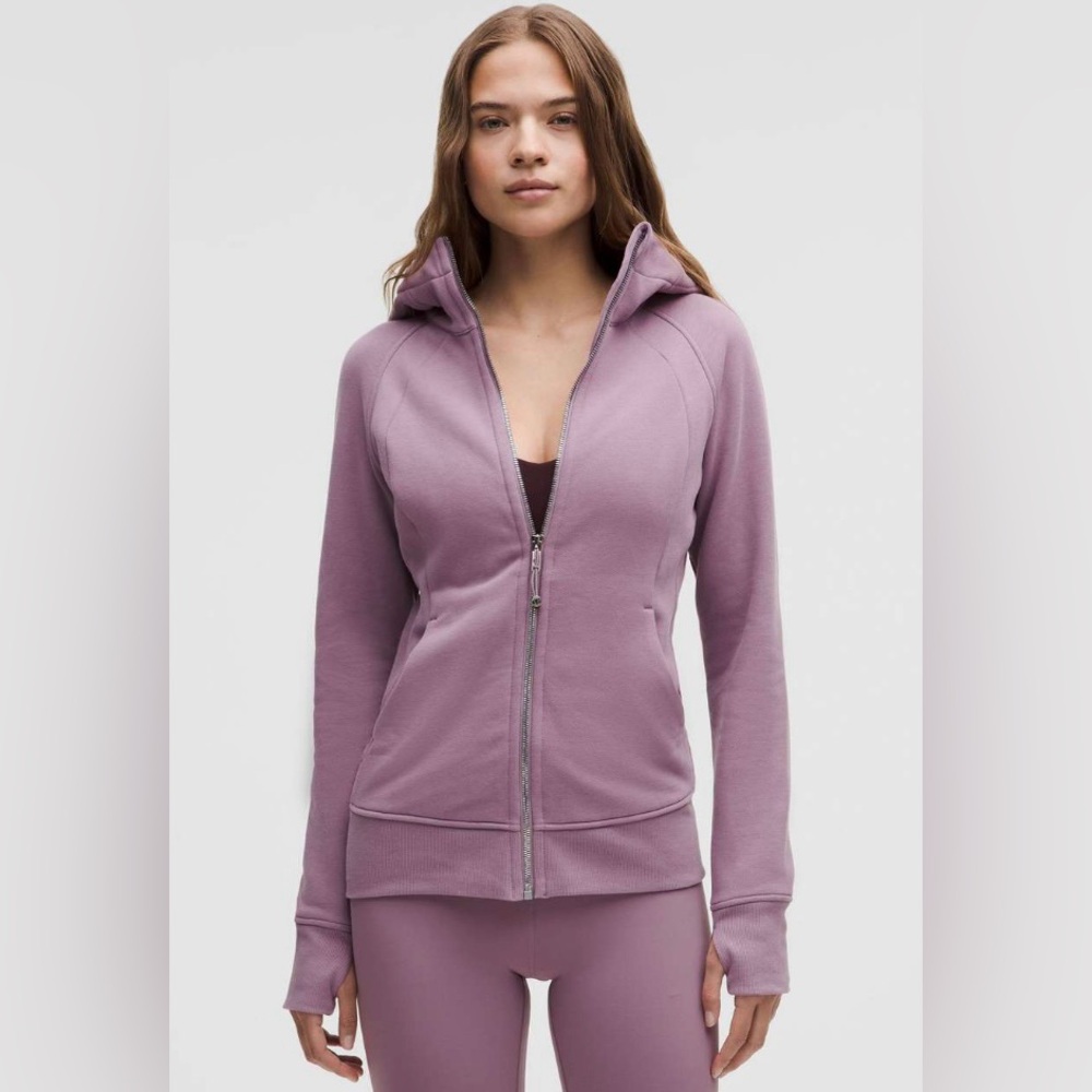Lululemon NWT Scuba Full Zip Hoodie Fleece Jacket Lavender Lux Mirror Silver 14